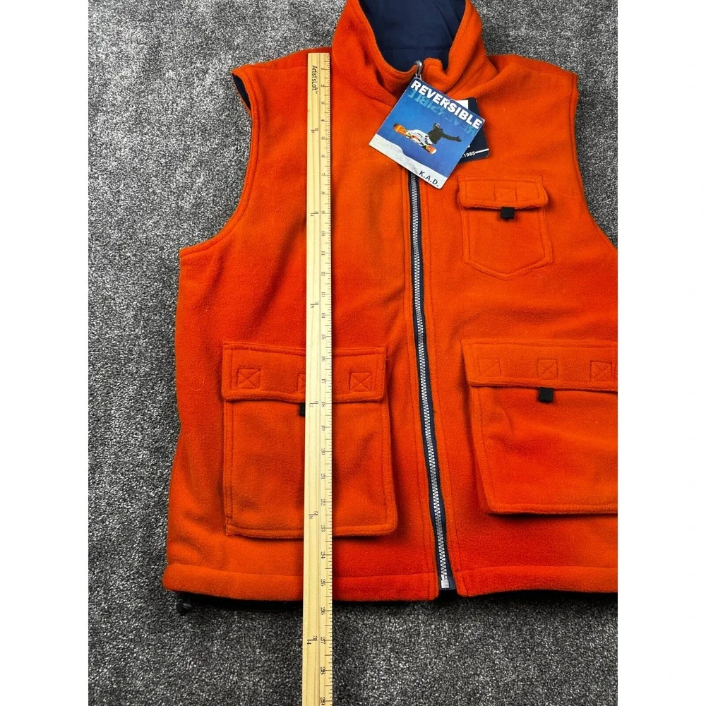 JC Penney Vest Mens Large Vintage 1985 Reversible Hunting Jacket Orange and Blue